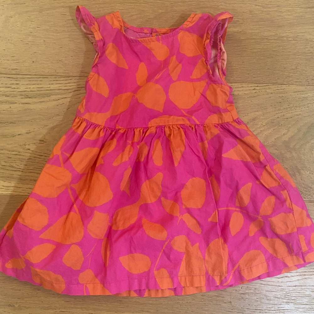 Carters Pink and Orange Girls Dress size 12m VGUC